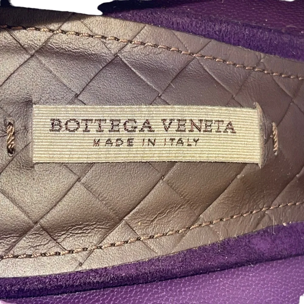 Bottega Veneta Sandal Pelle S. Cuoio Luxe Kid Suede in Plum Sz. 36 - Picture 9 of 10